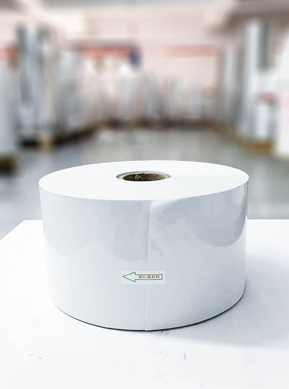 Opal PET yapıştırıcı desteklenmiş kağıt rulo, yağ yapıştırıcı tipi açık su geçirmez etiketler